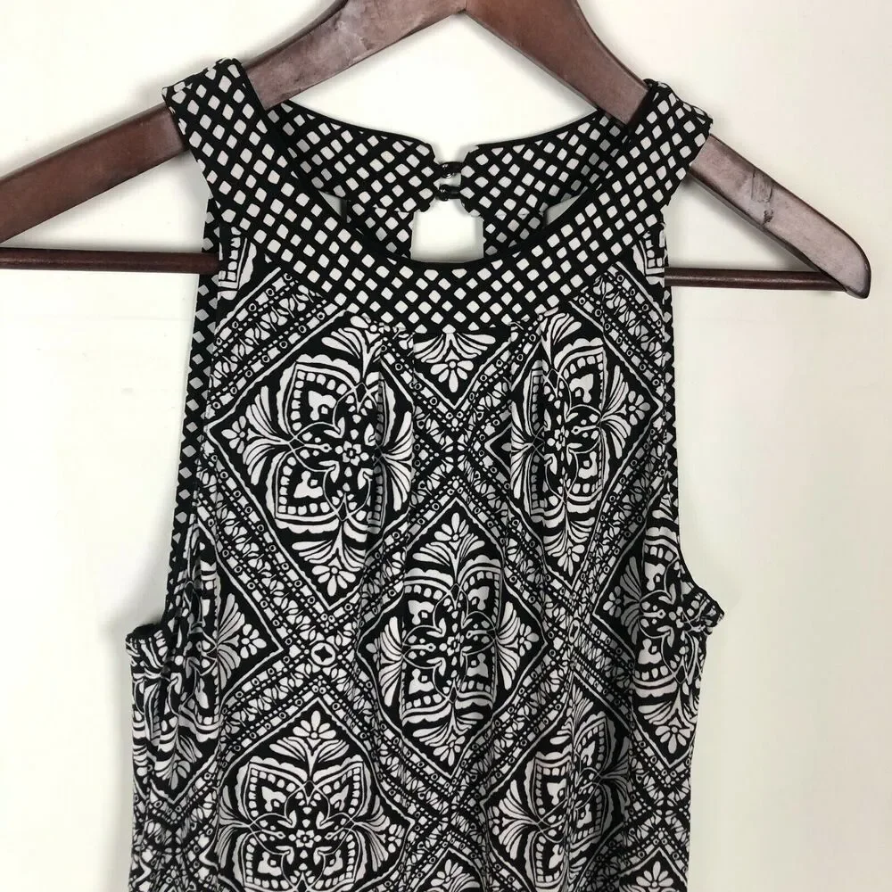 Reversible NWT White House Black Market Print Sleeveless Halter Neck Dress XS - Picture 4 of 12